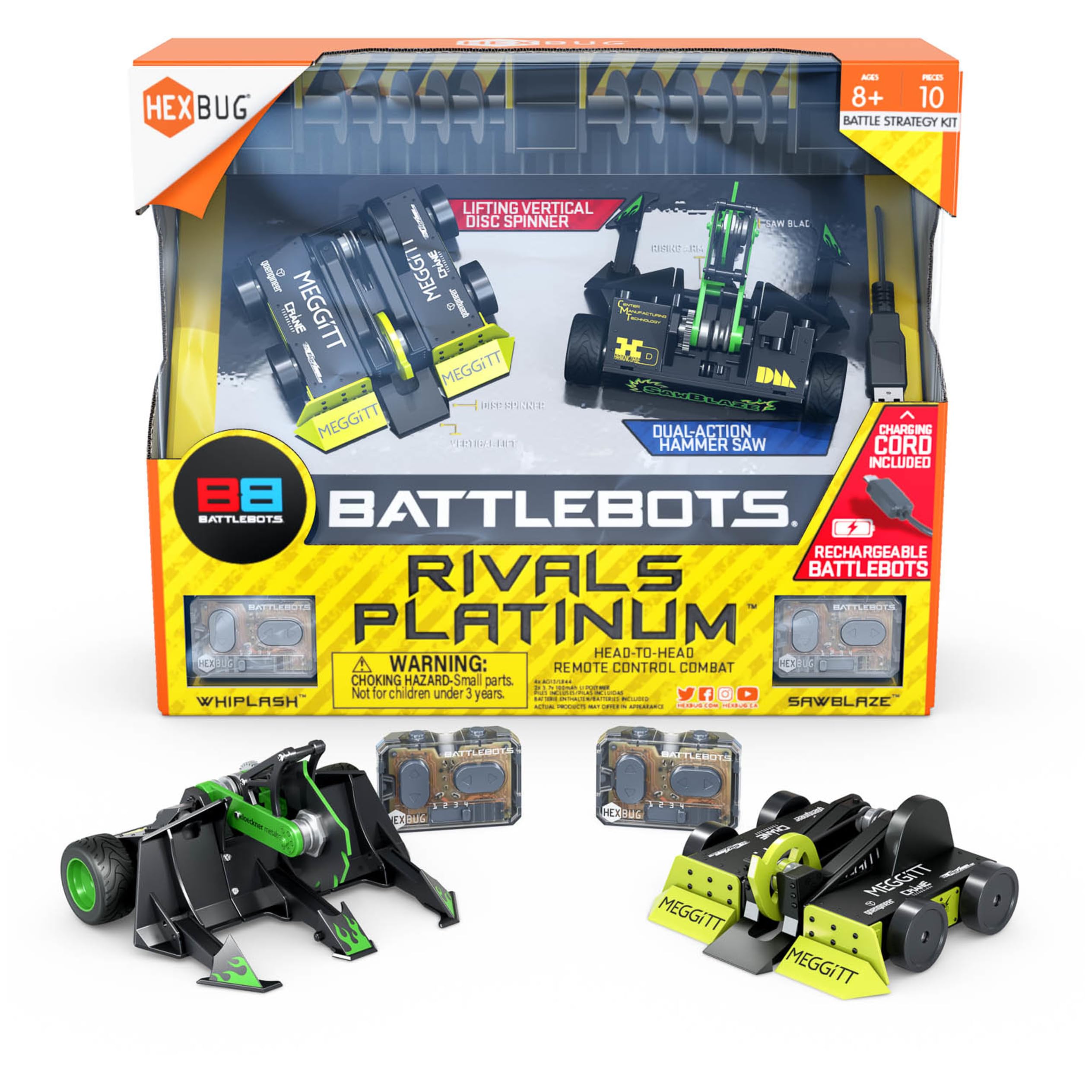 HEXBUG BattleBots Rivals Platinum (Whiplash & Sawblaze), Remote